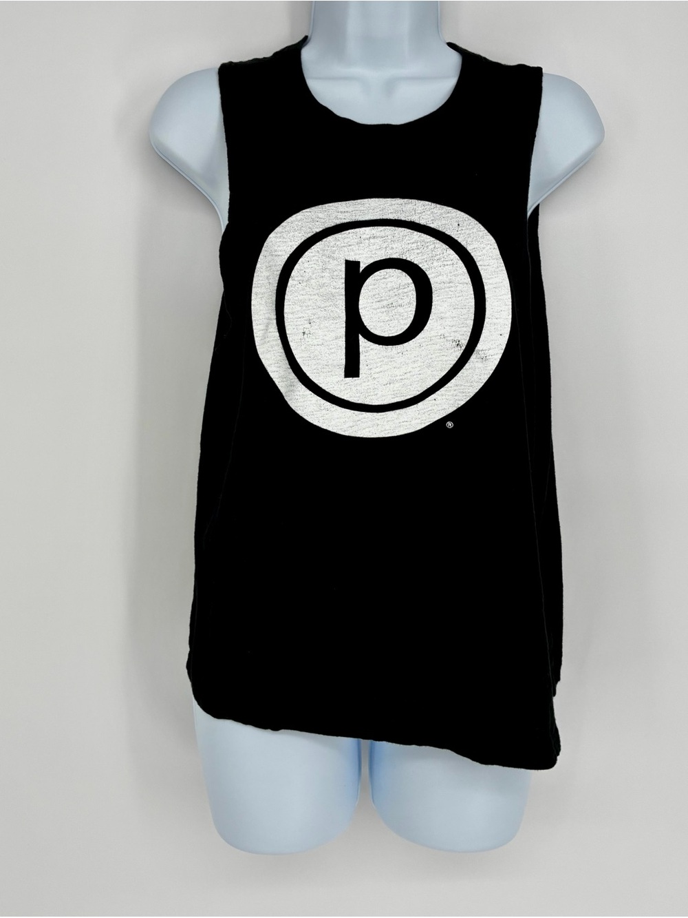 Pure Barre Classic Circle P Logo Muscle Tank Top Black M